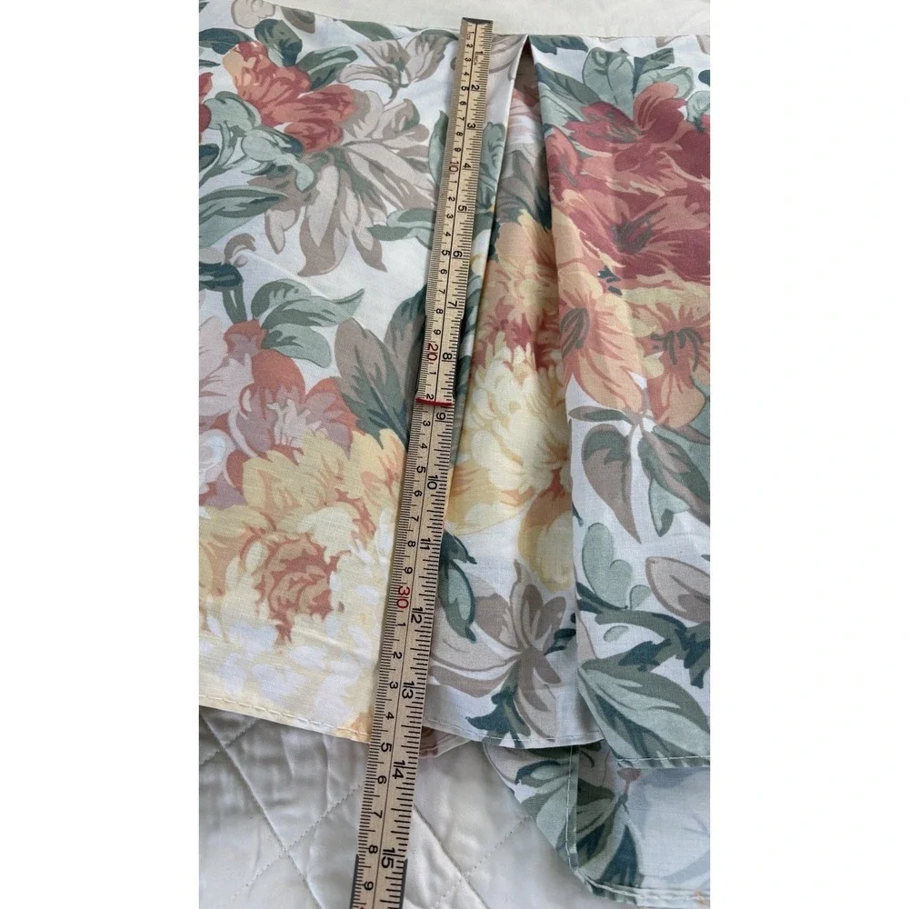 Croscill Biltmore Box Pleat Bedskirt Dust Ruffle Floral Green Rose Full 14